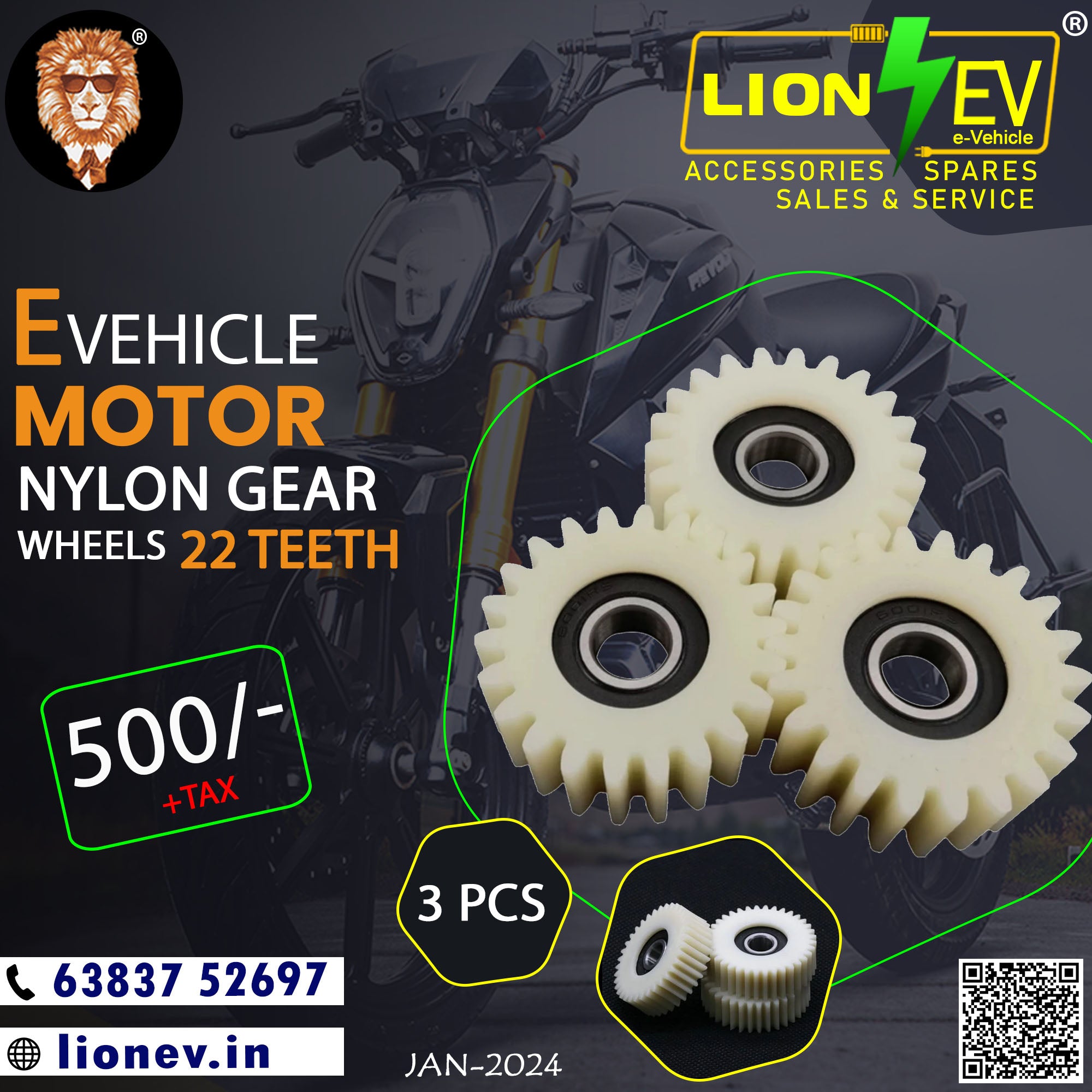 E-Vehicle Motor Nylon Gear Wheel 22 Teeth