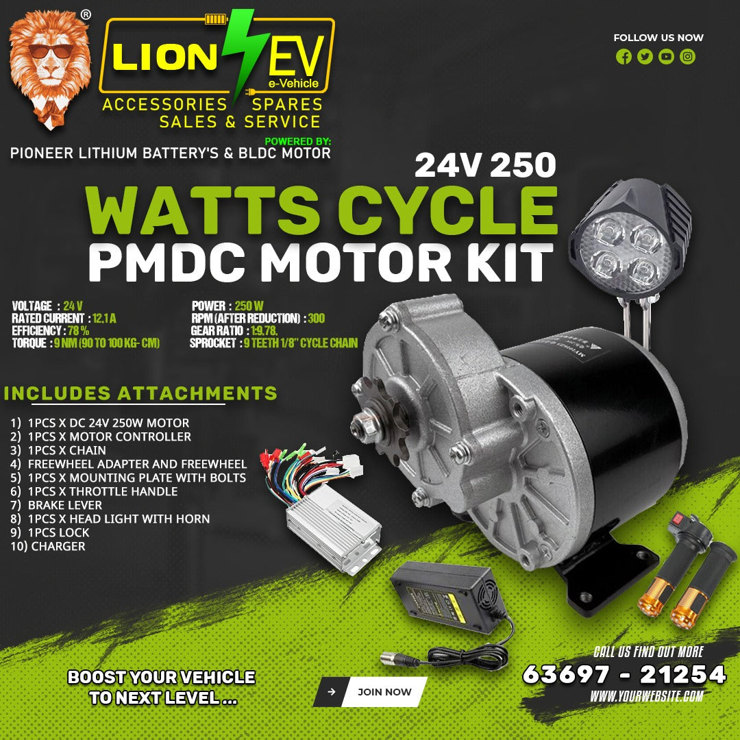 24V 250 WATTS CYCLE PMDC MOTOR KIT