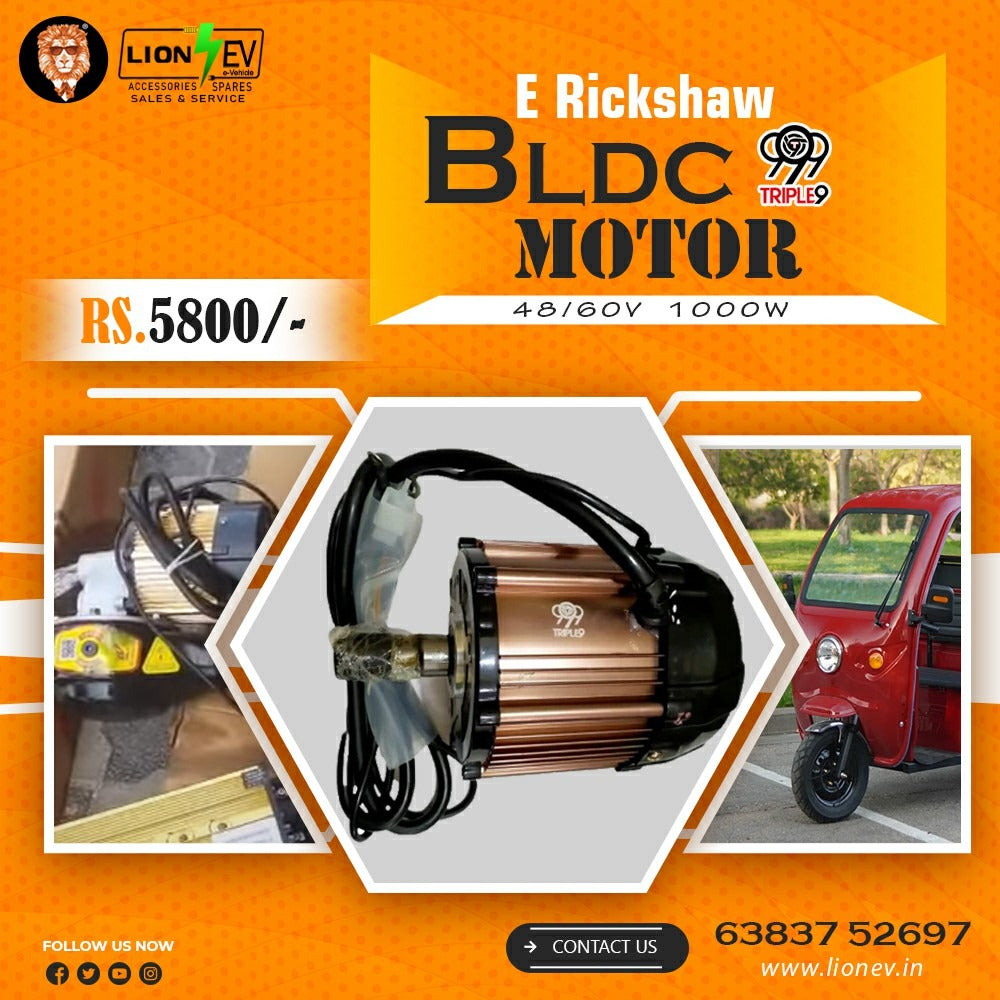 Triple9 Erickshaw BLDC Motor 48/60V-1000W