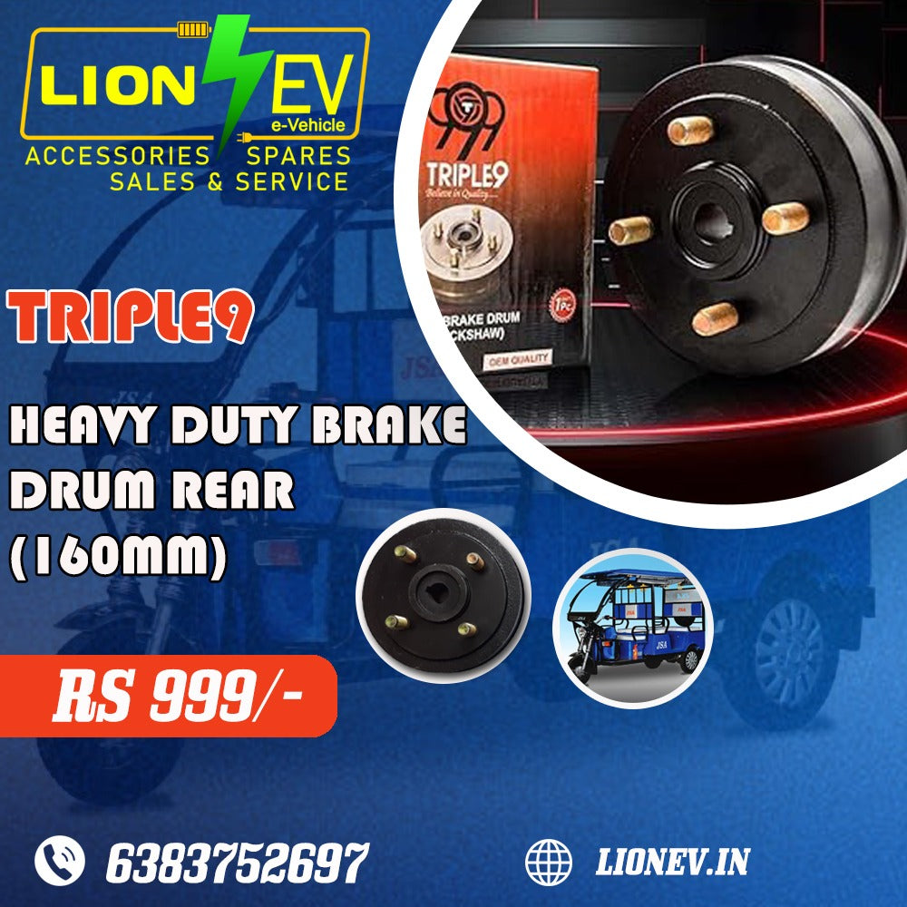 Triple9 Heavy Duty Brake Drum Rear-160mm