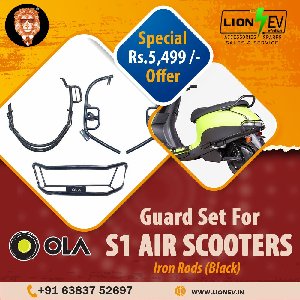 Ola Guard Set For S1 Air Scooters Iron Rods Black