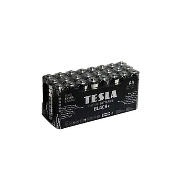 Tesla Batteries Black+ AA Maximum Power Alkaline Batteries, LR06, 24 Count [Pack of 1]